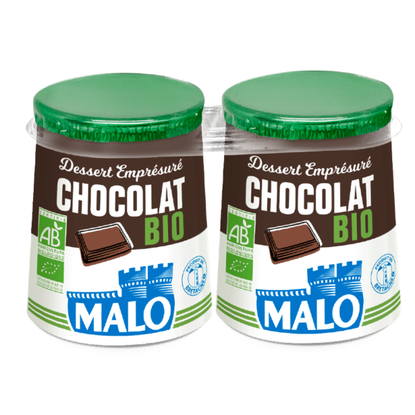 Dessert emprésuré chocolat Bio Malo, lot de 2